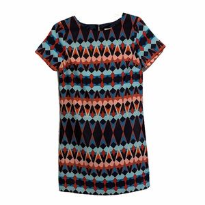 J. Crew Brightly Colored Geometric Print Dress 00